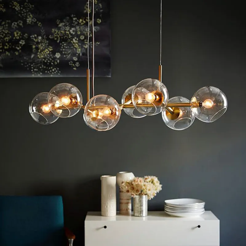 Nordic Loft Glass Ball Hanglampen Creative Molecuul Design Winehouse Woonkamer Keuken Bar E14 Hangende Lichtarmaturen