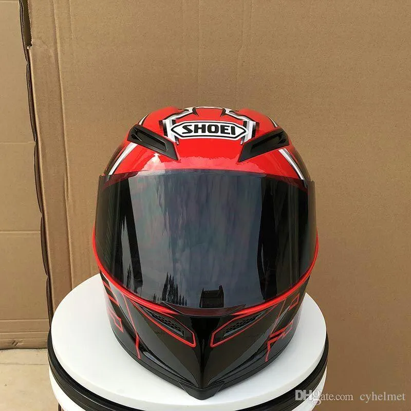 Capacete De Motocicleta Vermelha Shoei X14 93 Capacete De Ant Red