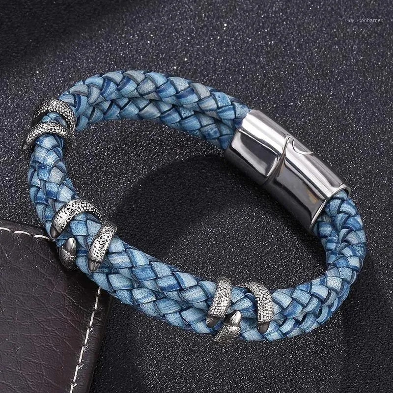 Manschettsläder Armband Män / Vintage / Retro / Flätad / Äkta Bangles Homme Femme Mens Armband Handgjorda Smycken Pulseras1