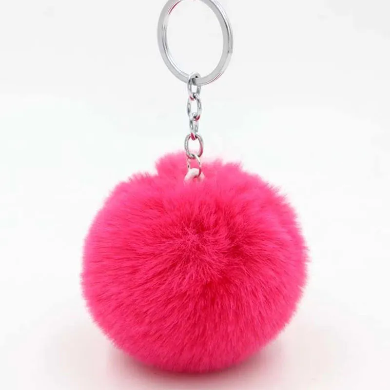 Price simulation fur ball key chain 8cm imitation rabbit hair bag key chain pendant women's car pendant