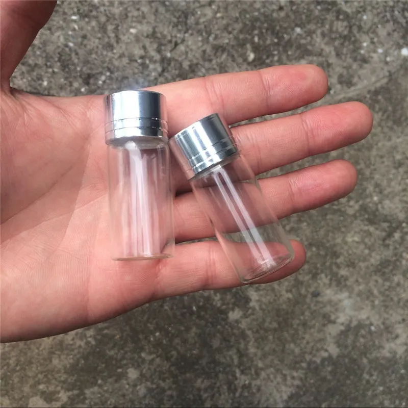10ml Glass Bottles Screw Cap Silver Aluminium Lid Empty Glass Jars Vials Bottles Sealing up Mason Jars