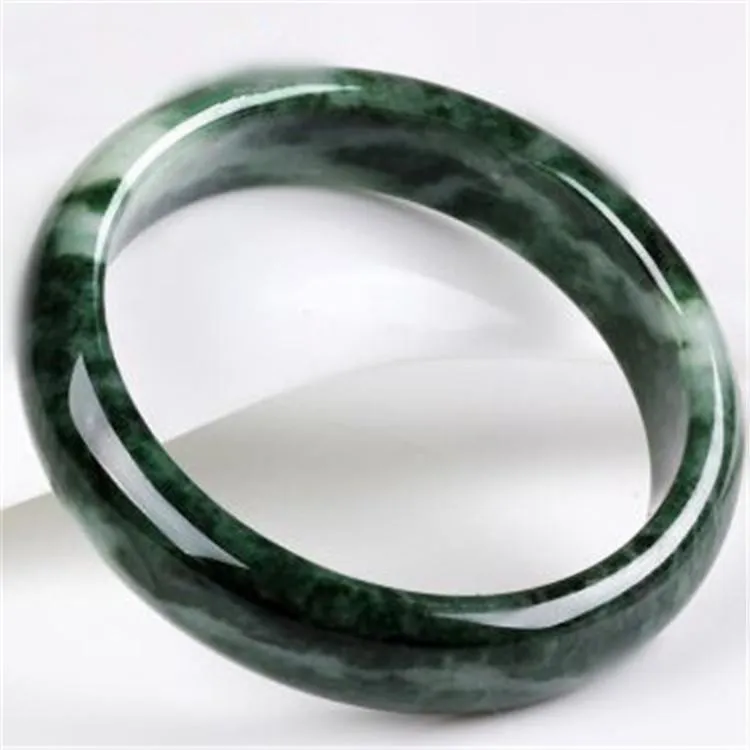 Armreif aus natürlichem dunkelgrünem Guizhou-Stein, authentischer runder Armreif, wunderschöner Jade-Schmuck für Damen1