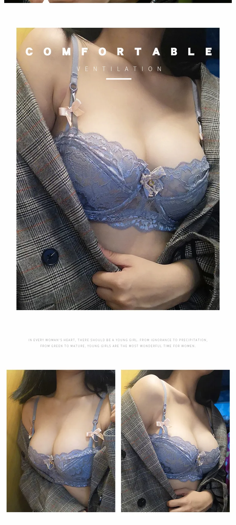 Shaonvmeiwu Thin, Translucent Lace Underwear With Small Boobs
