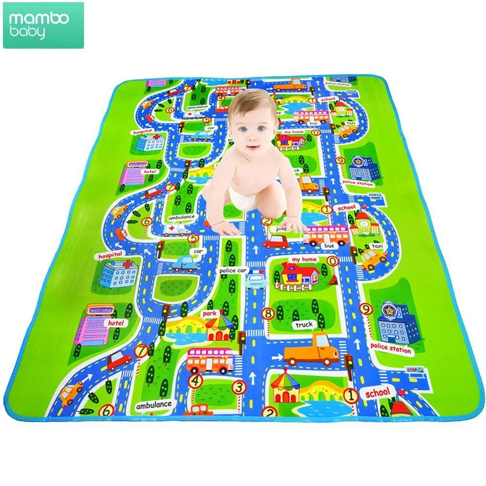 0,5 centimetri di spessore Town City Traffic Baby Crawling mat EVA Foam Climbing Pad Green Road Gioco per bambini Mat Tappeto per Baby LJ201114