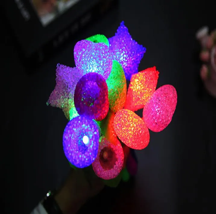 Party Supplies LED Glow Stick Light Up Rice Particed Spring Star Rose Shaking Glow-Stick for Festive Wedding Decoration Toys SN3292