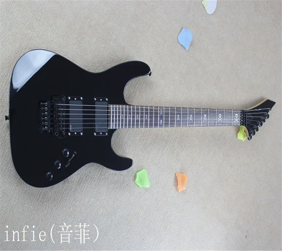 2022 New Kh202 Czaszka Elektryczna Gitara Maple Fretboard Active EMG Pickups Gitara