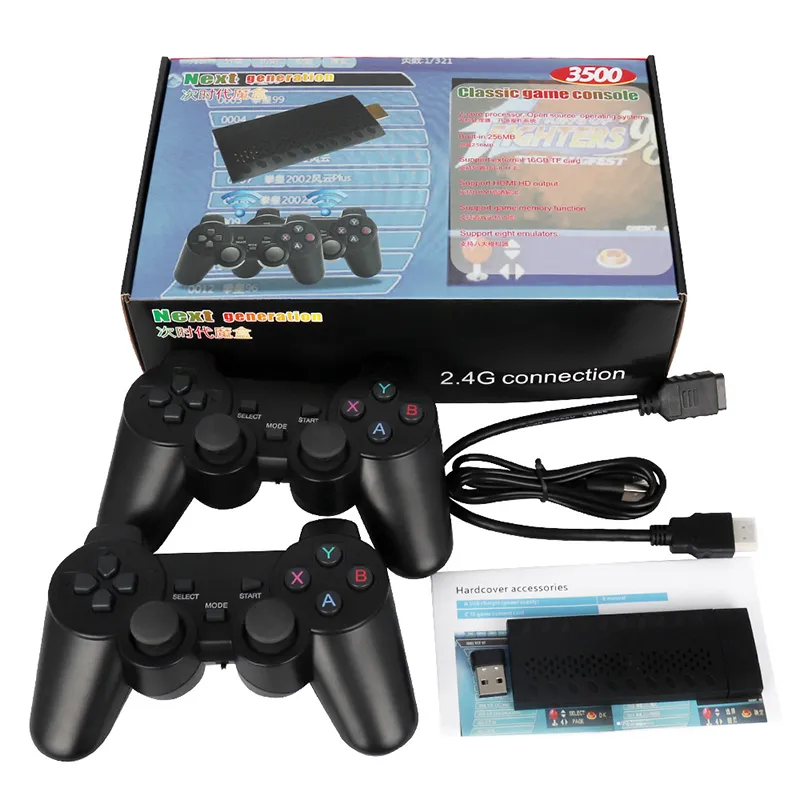 4K 1080p 2.4g Controlador de jogo sem fio Consoles portáteis portátil Consoles de jogos 3500 jogos de videogame de video player para os simuladores CPS FC GB MD SFC