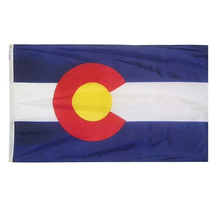 Colorado bandeira Estado dos EUA Banner 3x5 FT 90x150cm Festival Festival Presente Esportes 100D Poliéster Indoor Outdoor Impresso Hot Selling