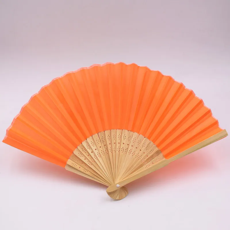 Hands Hold Fan Wedding Favor Gift Luxurious Silk Fold Dance Party Decoration Folding Hand Held Solid Color Fans Groups Gifts 36 p2