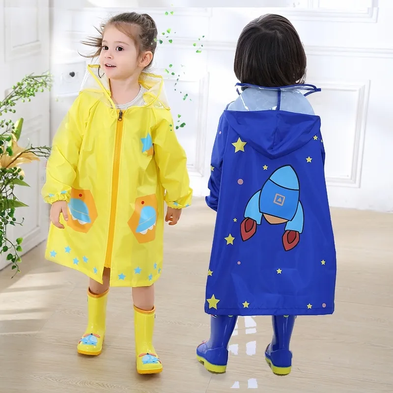 Cartoon Space Polyester Children Rain Coat Impermeable Kids Frugi Raincoat Boys Girls Outdoor Waterproof Poncho Breathable Rain Jacket 201015 From Xue10 14.87 DHgate.Com