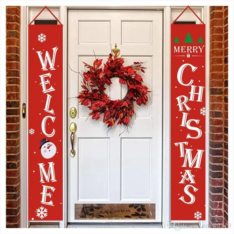 Halloween Christmas Decoration Door Couplet Hanging Sign For Outdoor Garden Merry Christmas Decoration Banner Wall Pendants WVT0713