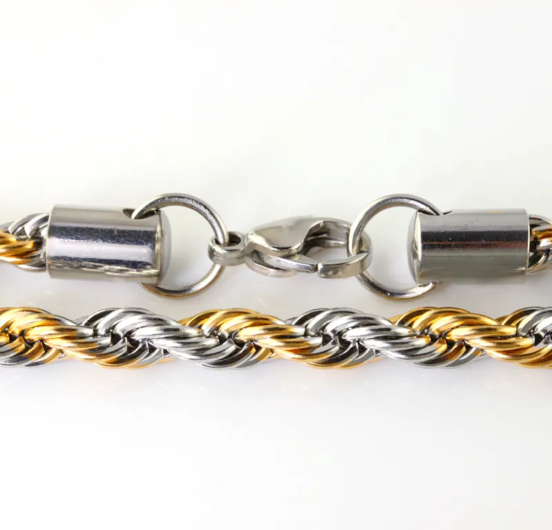 6 мм/ 8 мм шириной 24 дюйма Золотая серебряная из нержавеющая сталь Сингапурская витая цепная цепная сеть ожерелье для мужских подарков на день рождения.