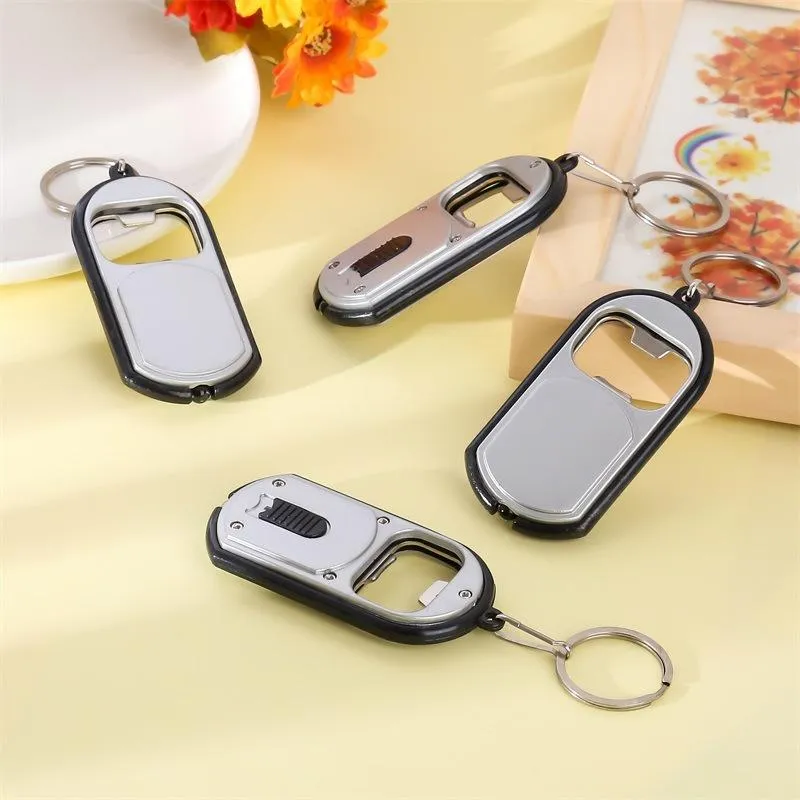 3 in 1 Beer Can Bottle Opener LED Light Lamp Key Chain Key Ring Keychain Mixed DH3871