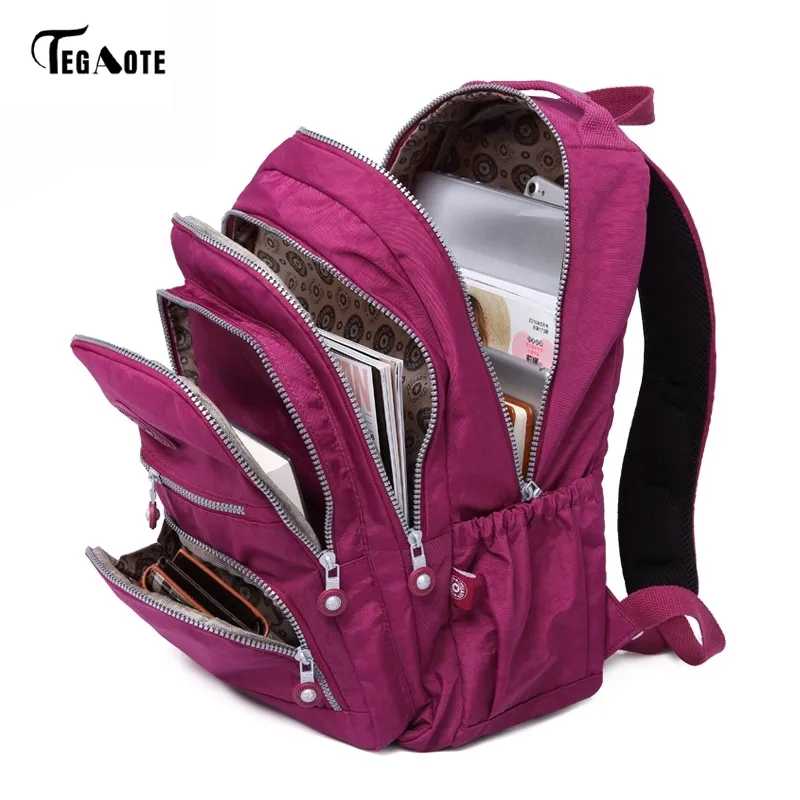 Tegaote حقيبة مدرسية للبنت المراهق mochila الأنثوية النساء حقائب نايلون ماء عارضة محمول bagpack الإناث sac a do lj210203