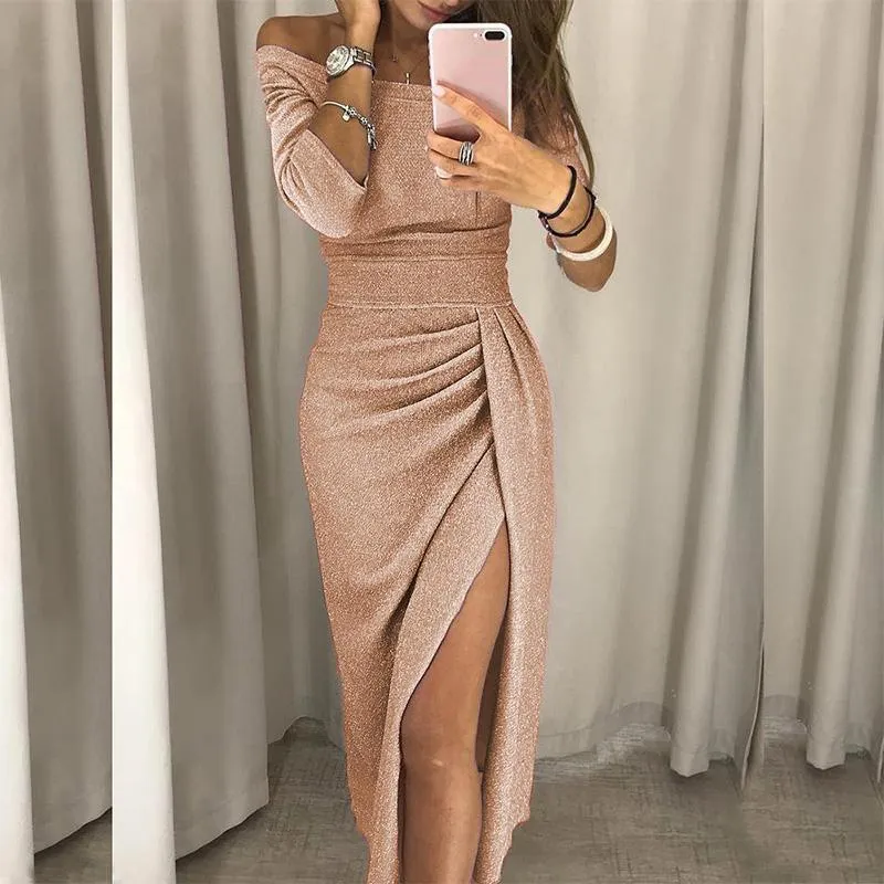 Elegant Sequin Fiesta Dress For Women Plus Size, Slim Fit, Sexy Long Gold  Dresses For Women Y0118 From Nickyoung03, $11.57