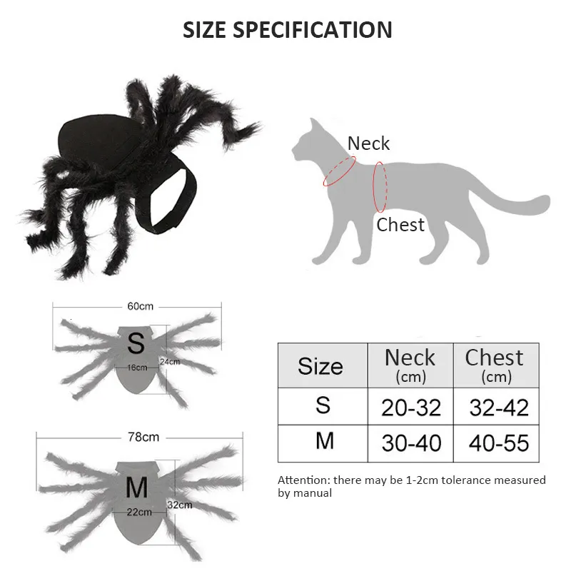 dog costume spider size