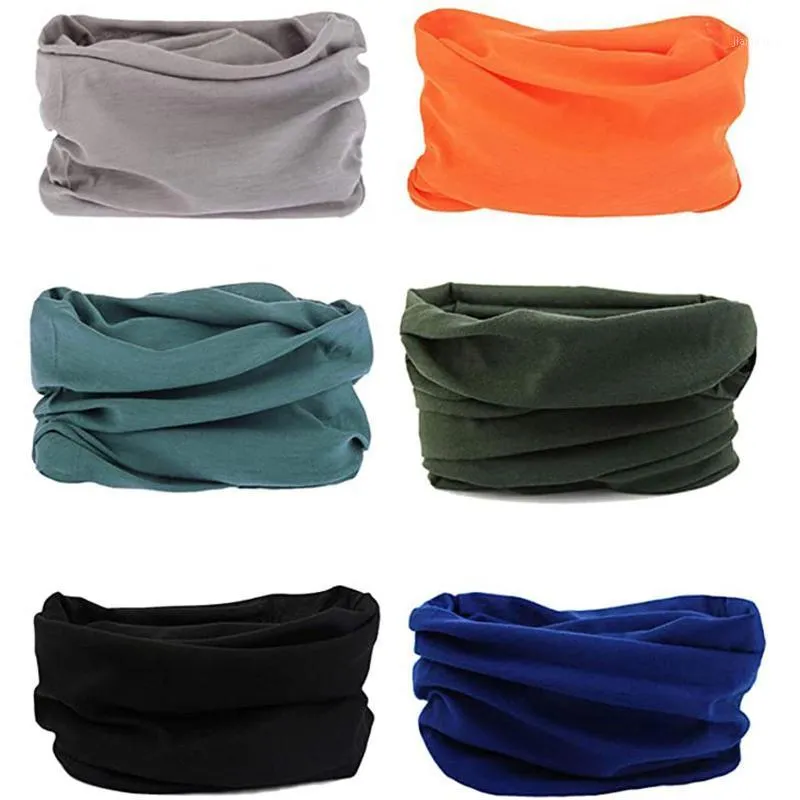 사이클링 야외 스카프 Unisex Rave Bandana Neck Gaiter Headwear 여성용 솔리드 컬러 6pcface 매직 하이킹 스카프 캡 마스크