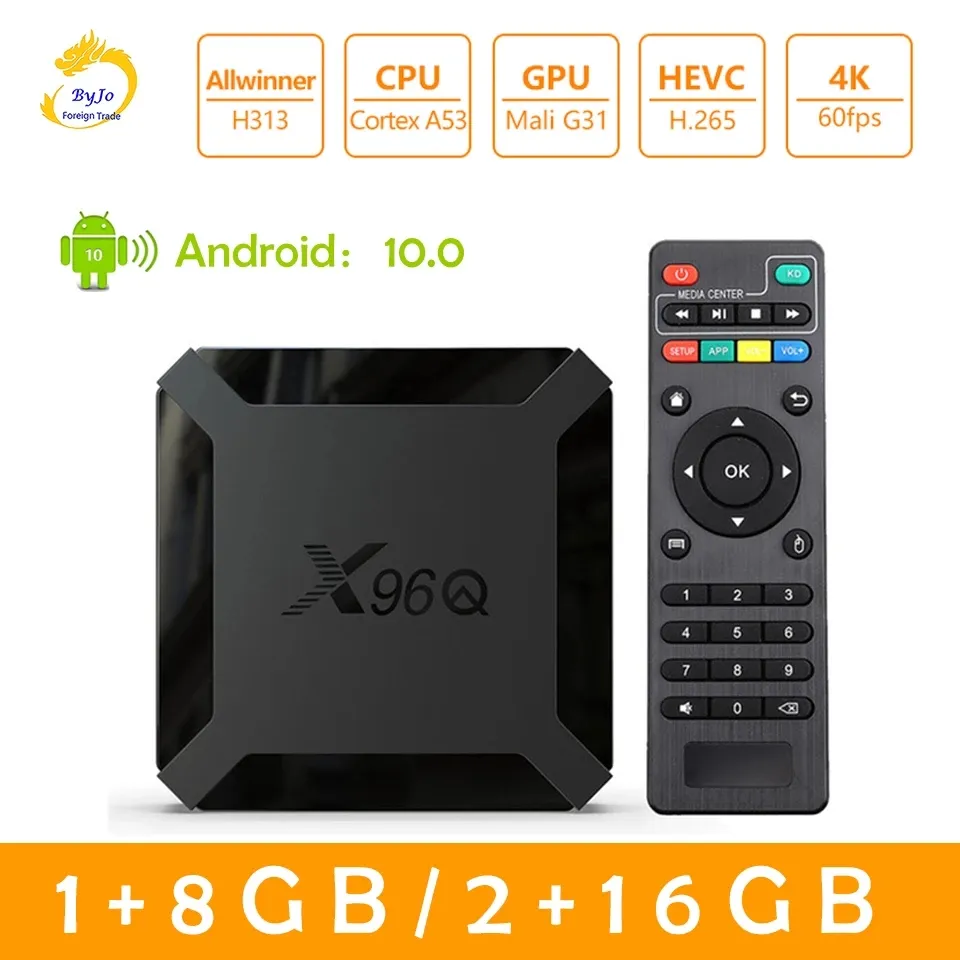 X96Q Android 100 Smart TV Box Android 100 Allwinner H313 Quad Core 4K Smart TV Box 1G 8G 2GB 16GB Media Player3363264