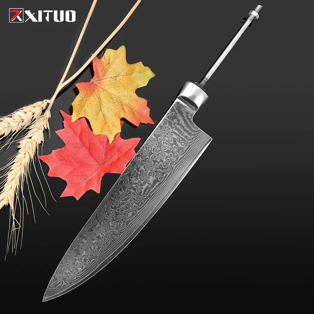 Xituo Diy Damascus Knife Blanks Razor Sharp 8 "VG10 Japanese Steel Knife Hand Tools Fording Blades Blanks New Billet Chef Knife