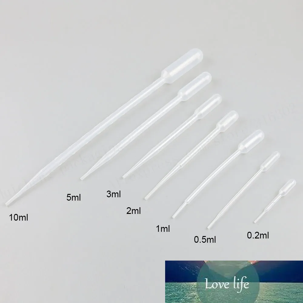 100 X 0,2 ml 0,5 ml 1 ml 2 ml 3 ml 5 ml 10 ml Pipette Pasteur in plastica usa e getta trasparenti Tubo contagocce per trasferimento in PE graduato