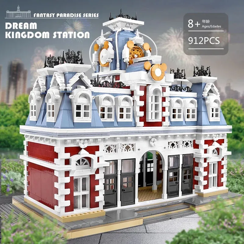 STAMPO RE 11004 Streetview Building Blocks Il MOC La Stazione del Creamland Modello di Montaggio Mattoni Bambini Regali Di Natale Giocattoli