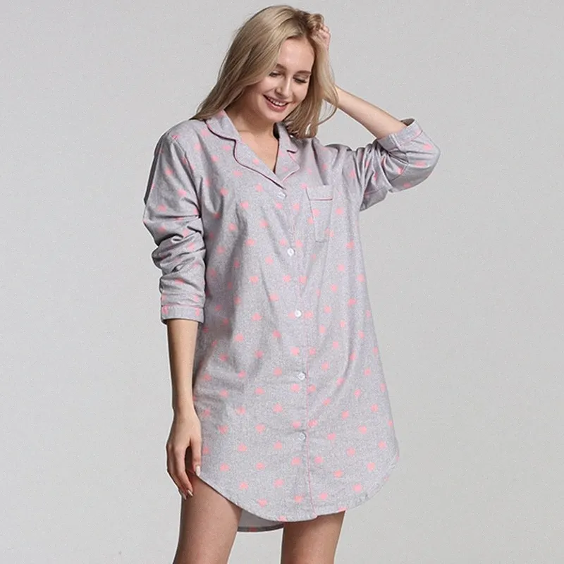 100% Cotton Women Nightgown Cotton Sleepwear Women Plus Size Night