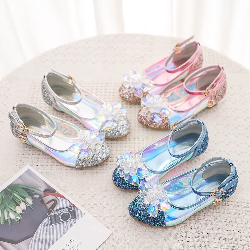 enfants chaussures de performance printemps nouvelles filles chaussures brillant cristal fleur filles princesse chaussures en gros 201201