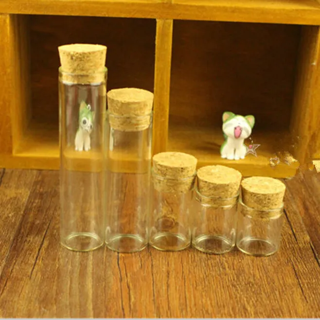 4ml Small Glass Vials Jars Test Tube With Cork Stopper Empty Glass Transparent Clear Bottles2