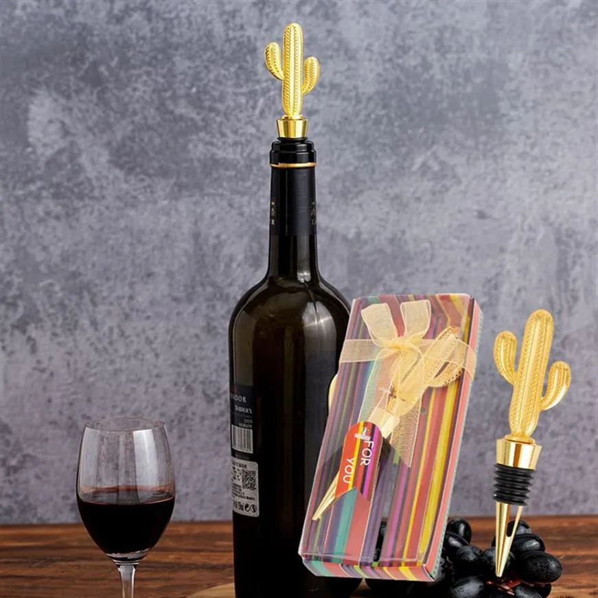 Metal Wine Stoper Bar Ferramenta Creative Cactus Forma Champagne Cork Wedding Gift Gift Crafts AcessivosA42 A59