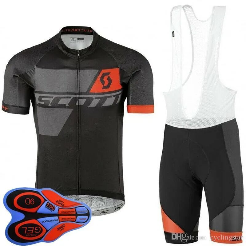 Summer Men SCOTT Team Cycling Jersey bib pants set Road bicycle clothing quick dry short sleeve mtb bike outfits sports uniform Y123002