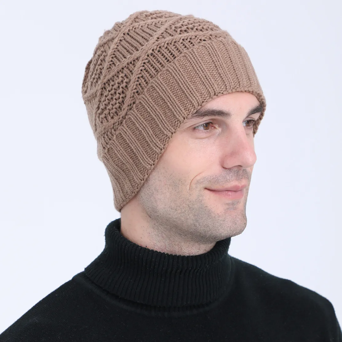 Теплая вязаная шляпа Осенняя зимняя растяжка с шапочкой черепа для женщин мужская кепка