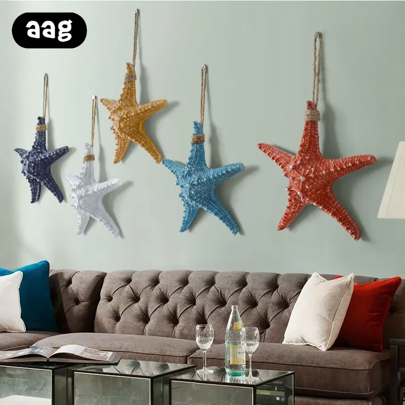 13 * 13 cm creativo colorato Starfishe fai da te artificiale naturale dito stella di mare matrimonio casa bar parete artigianato decorativo 201125