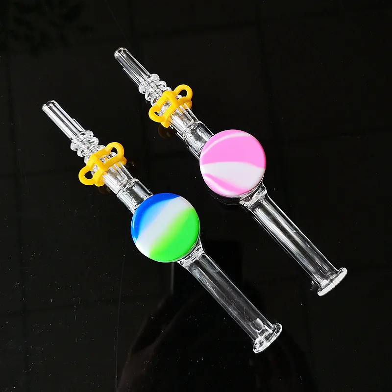 Nector Collector Kits Narguilés Verre Bongs Quartz Nail Keck Clip Silicone Conteneur 10mm 14mm Mâle Joint Verre Tuyaux Huile Dab Rigs Paille