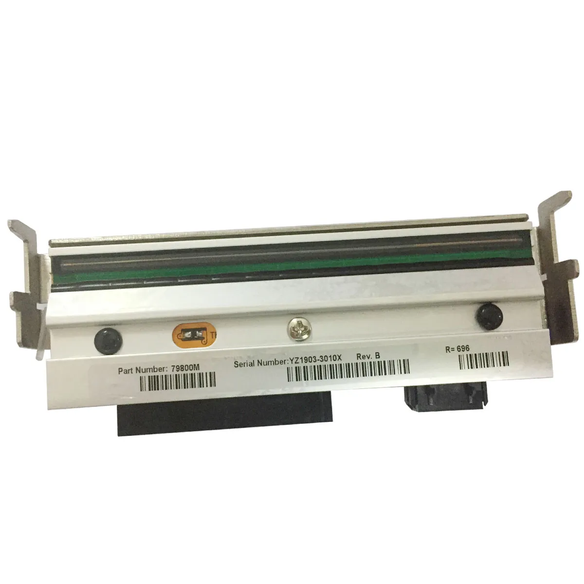 5 pcs compatível com o cabeçote de impressão de transferência térmica usada para zebra ZM400 203DPI Impressora de etiquetas de código de barras PN / 79800M, garantia 3 meses, ajuste para impressão com fita de cera