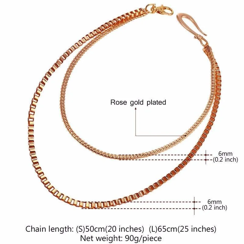 2017 Hiphop Punk Rock Waist Accessory 2 Layer Gold Foxtail