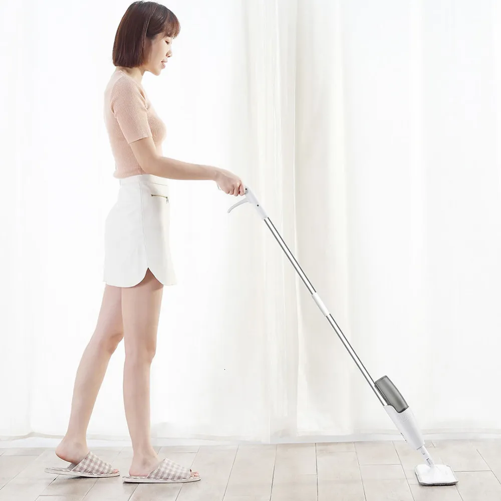 Original Deerma Water Spraying Sweeper Mijia Floor Cleaner Carbon Fiber Dust Mops 360 Rotating Rod 350ml Tank Waxing Mop LJ201130