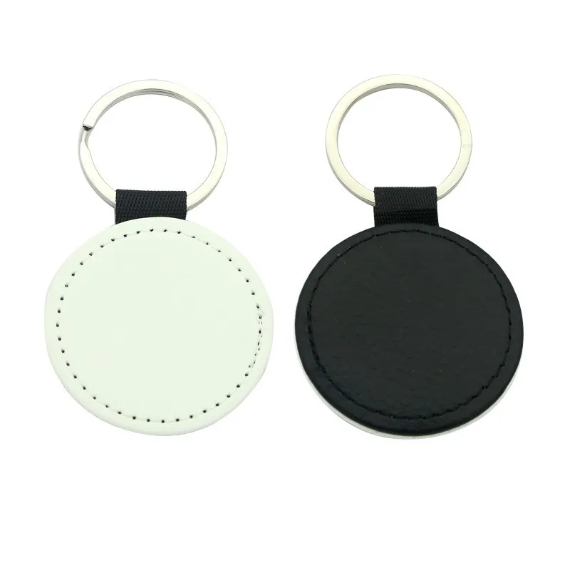 Sublimation Blank Keychain Leather Heart Round Square MDF Keychains Single Printing Sublimation Heat Transfer Craft Keychains