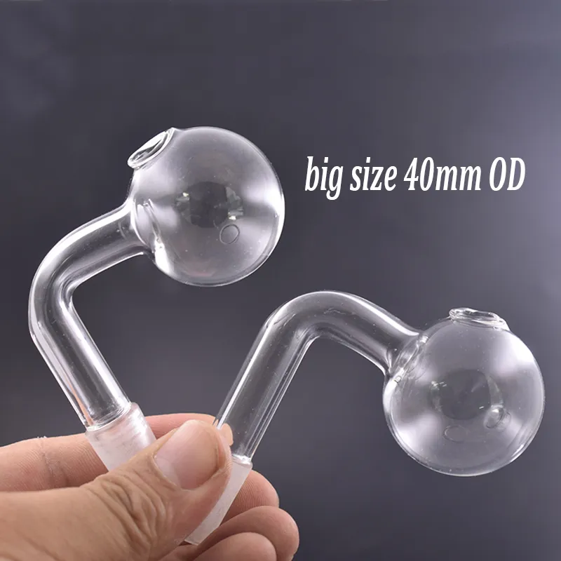 Tubo per bruciatore a nafta in vetro di grandi dimensioni 40mm OD 14mm 18mm Maschio Femmina Ciotola per olio Bubbler per Bubbler Water Bong