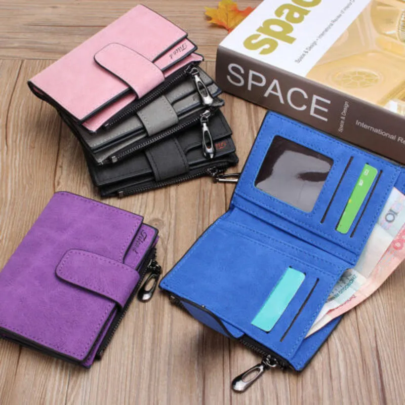 Hot Sale Women Short Coin Organizer Pocket Credit Card Holder Clutch Bag Ladies Solid Hasp Slim Purse Wallet