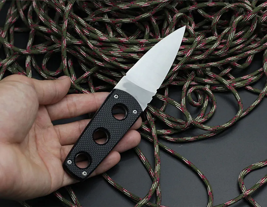 Wysokiej jakości super krawędź stały nóż ostrza Aus-8A Blade Single Edge Pełna Tang Czarny G10 Uchwyt Prosty Noże z Kydex