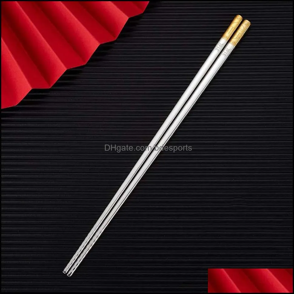 316L Stainless Steel Chopsticks Heat Insulation and Anti-scalding Home el Square Non-slip Chopstick a31