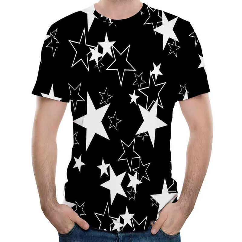 落書き五芒星3D Tシャツ男性Tシャツ新しいデザイン半袖TシャツCamiseta夏のカジュアルトップスティーG1222