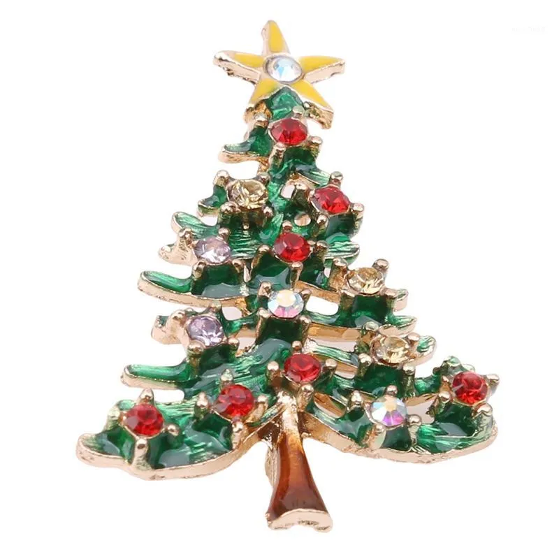 Décorations De Noël Femmes Alliage Arbol De Navidad Costume Collier Clip Creative Filles Cadeaux Écharpe Boucle De Noël Accessoire Bijoux Broches Gif