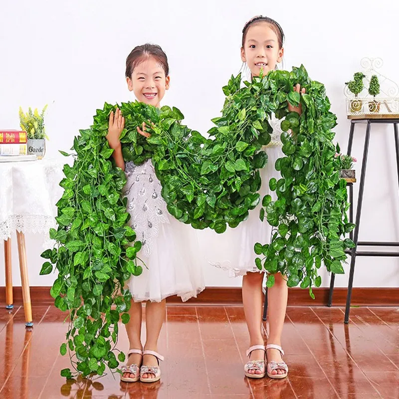 48ピース/ロットノベルティ家の装飾壁の装飾的な花ぶら下げ植物の人工的な甘いジャガイモの山のためのアイビーがバーレストランの庭の装飾用品