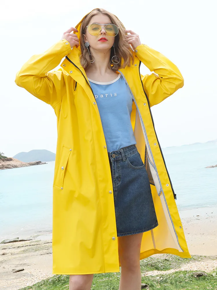 Women's plus size yellow raincoats clearance