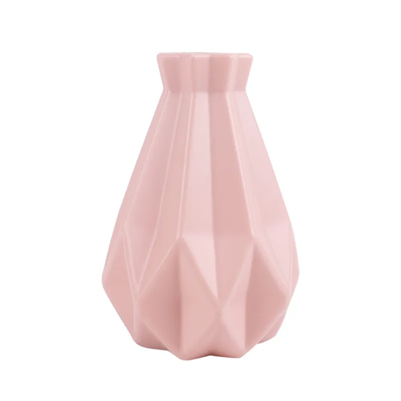 Partihandel Plast Vase Shatter-Proof Blomster Kruk Vaser Modern Studie Rum Hall Wedding Decor Pots Enkelt unik