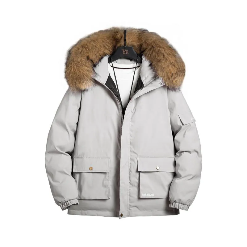 Vinter jackor män päls varm tjock bomull stor fack hooded parkas mens casual mode varma kappor plus storlek 3xl 4xl 5xl överrock