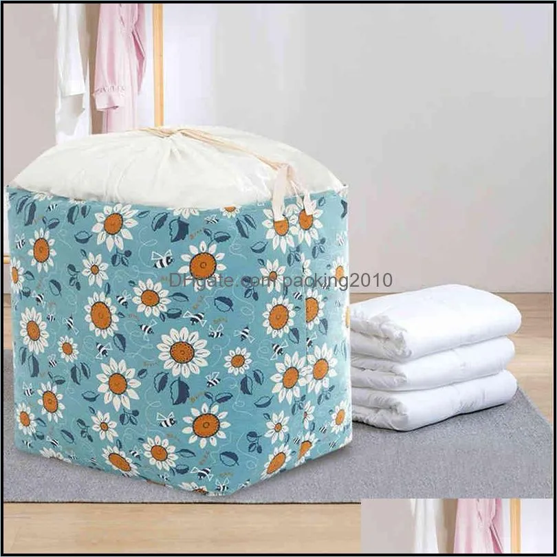 Foldable Clothes Quilt Organizer Storage Bag Closet Cartoon Portable Box Folding Pillow Blanket Wardrobe Move Home Accessories Big Bags