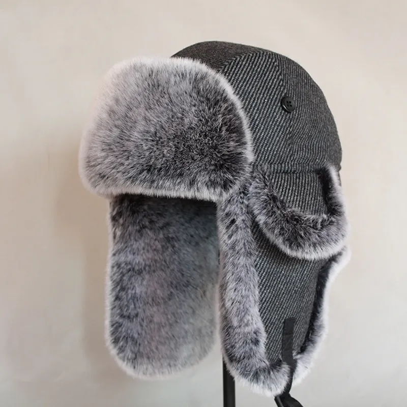 Homens Mulheres Russo Inverno Bomber Hat Ushanka com Orelha Flaps Faux Pele Trapper Chapéu Earflaps Boné Quente para Neve Y200110