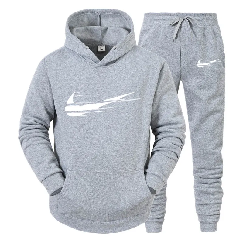 العلامة التجارية الخريف الشتاء الرجال Sweatsuit مجموعات 2 قطعة سترة بدلة رياضية السراويل رياضية الرجال الملابس الرياضية